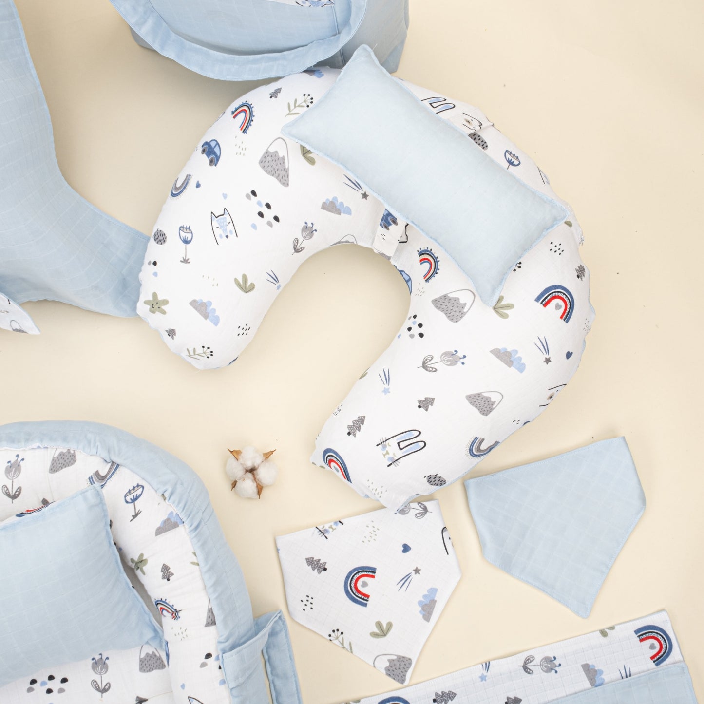 18 Piece Full Set - Double Sided  - Mavi Muslin - Mavi Kedi