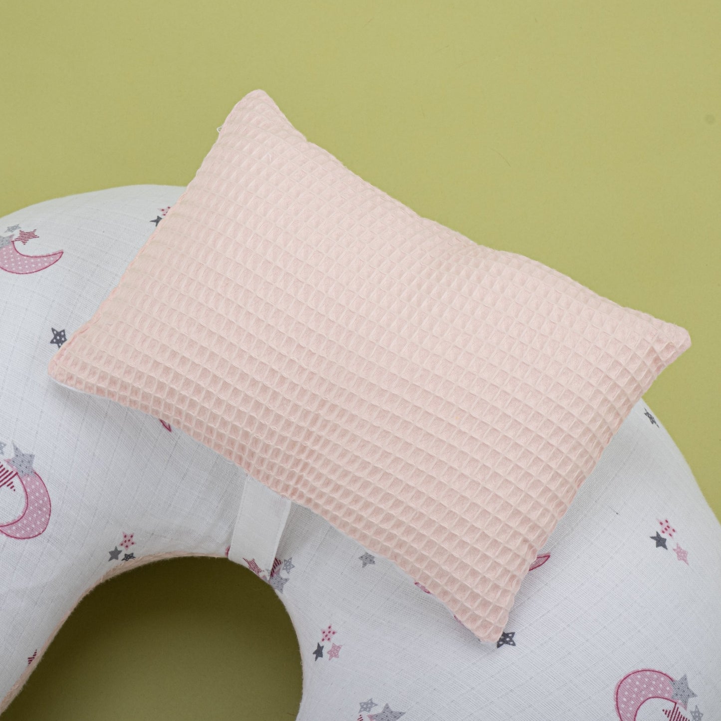 Double Sided Breastfeeding Pillow - Bebe Pembe Petek - Pembe Ay