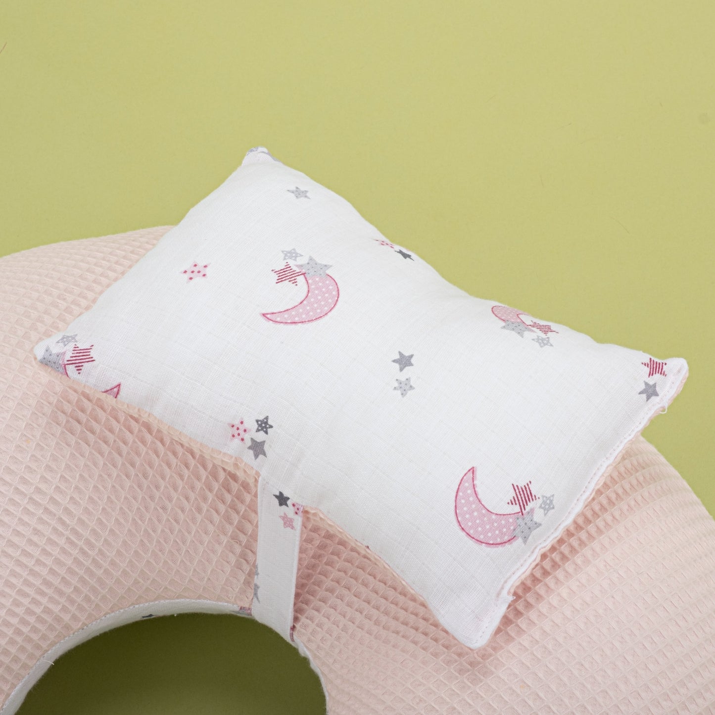 Double Sided Breastfeeding Pillow - Bebe Pembe Petek - Pembe Ay