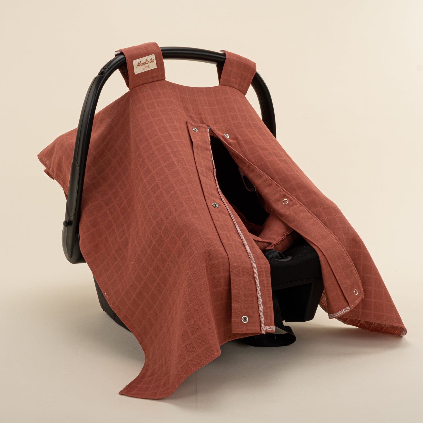 Stroller Cover Set - Single Side - Koyu Kiremit Müslin