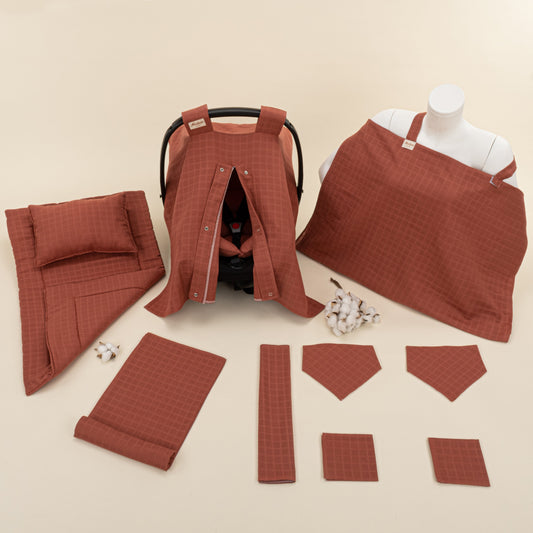 11 Piece - Newborn Sets - Summery - Koyu Kiremit Müslin