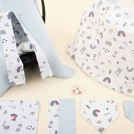 9 Piece - Newborn Sets - Double Sided - Seasonal - Mavi Muslin - Mavi Kedi