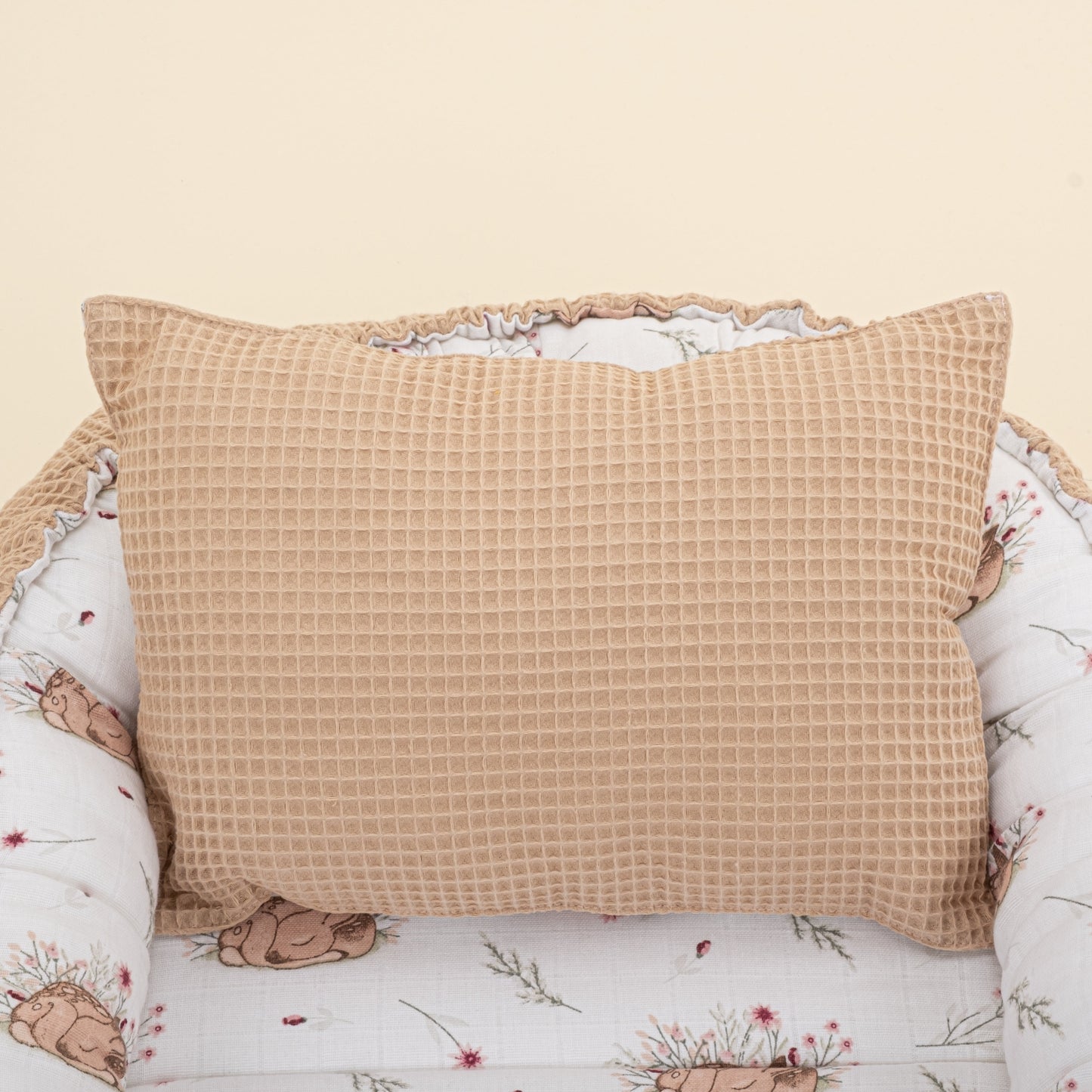 Babynest and Pillow - Çift Taraflı - Kumsal Beji Petek - Uykucu Ceylan