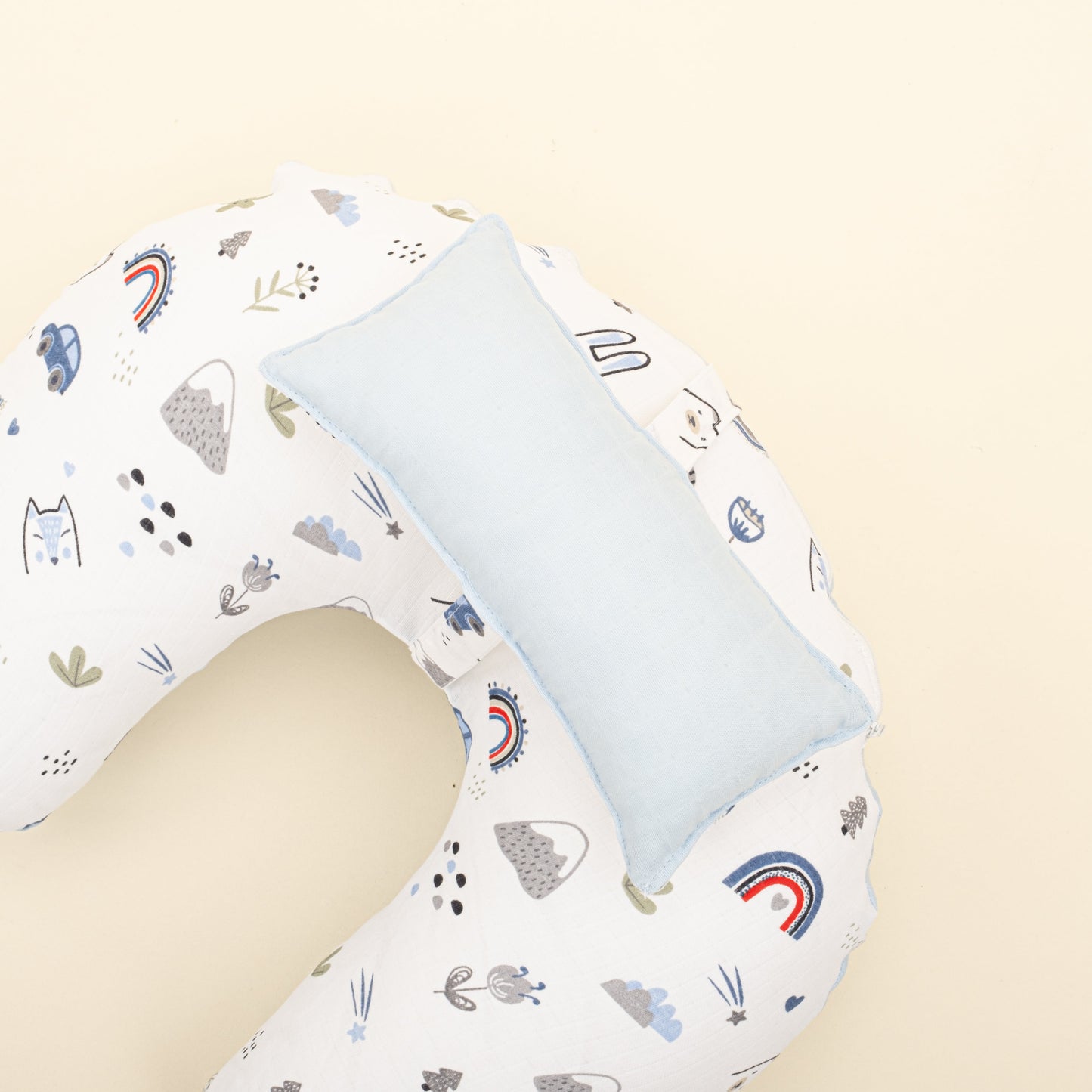 Double Sided Breastfeeding Pillow - Mavi Muslin - Mavi Kedi