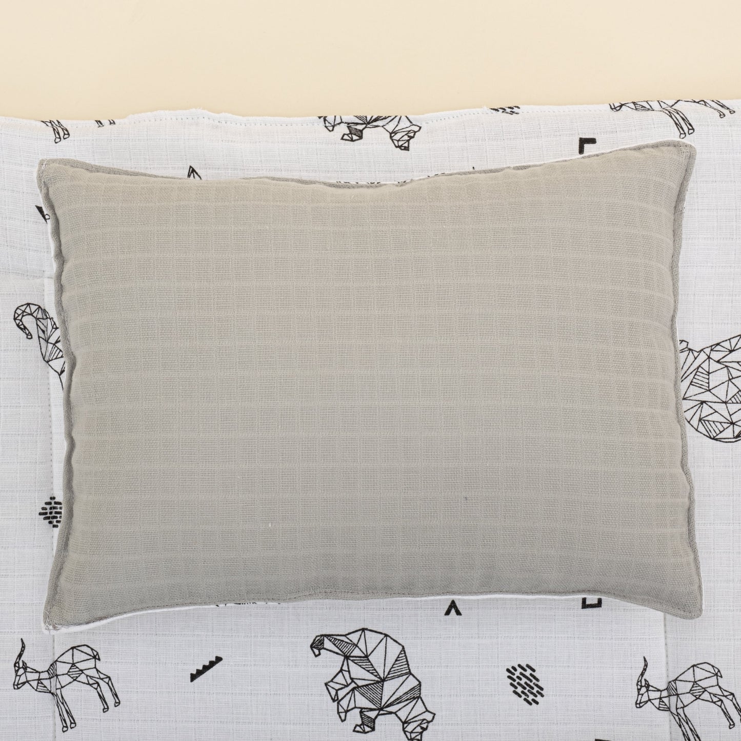 Double Sided Changing Pad and Pillow - Açık Gri Müslin - Kaplan