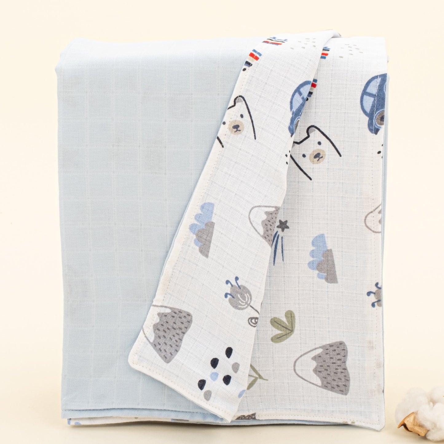 Double Side Muslin Cover - Mavi Muslin - Mavi Kedi