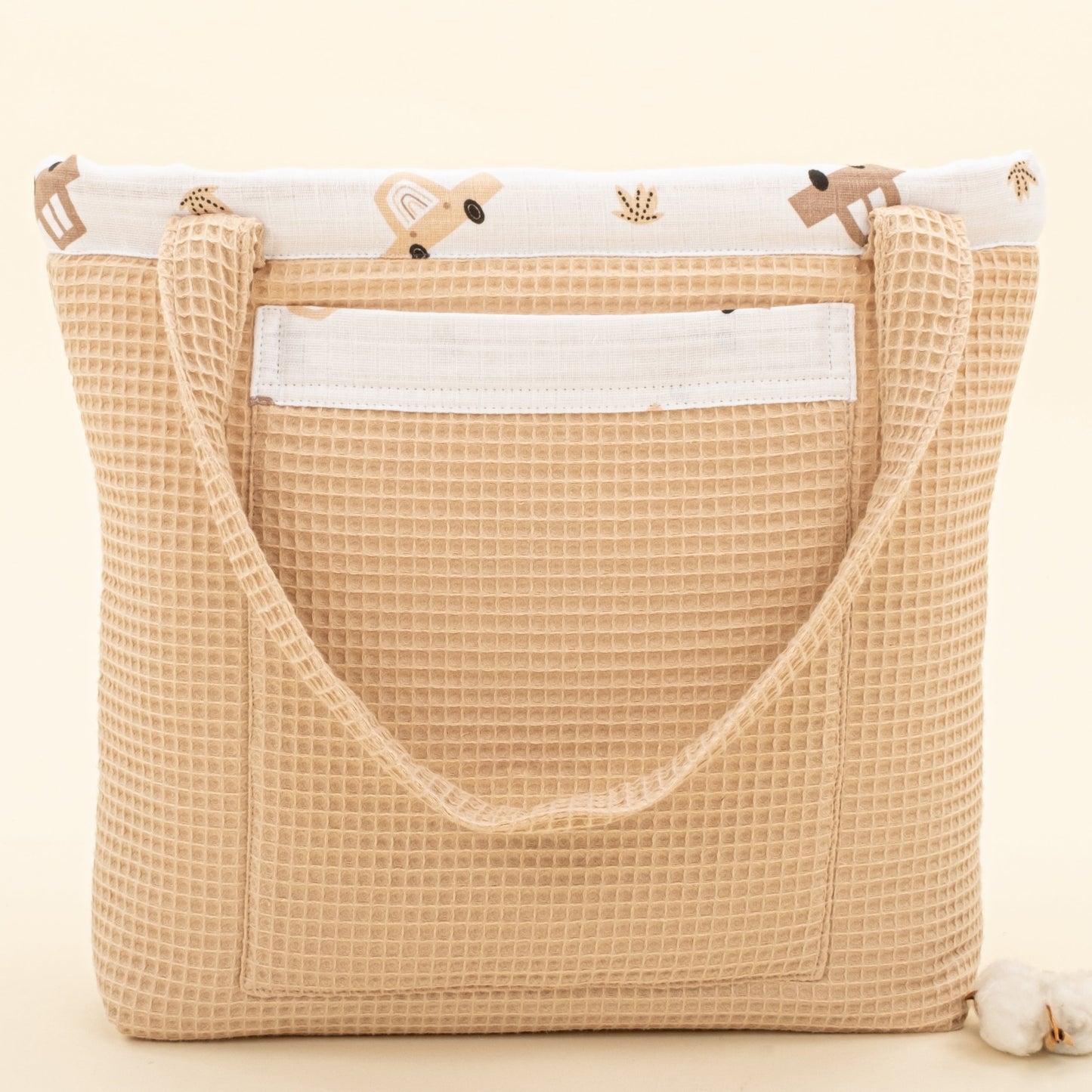 Baby Care Bag - Bej Petek - Kahverengi Arabalar