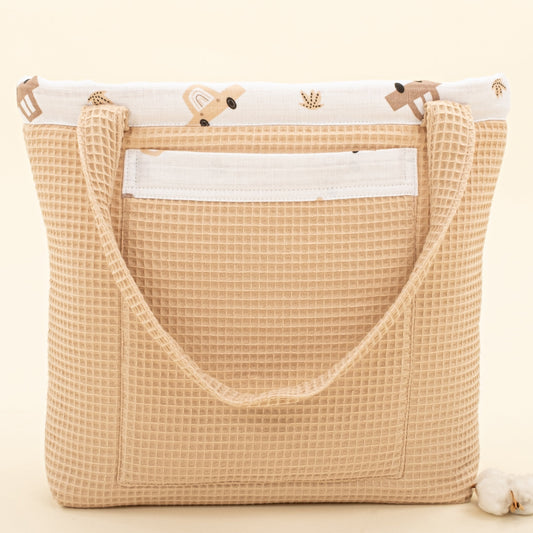 Baby Care Bag - Bej Petek - Kahverengi Arabalar