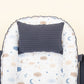 Babynest and Pillow - Çift Taraflı - Lacivert Örgü - Mavi Bulut