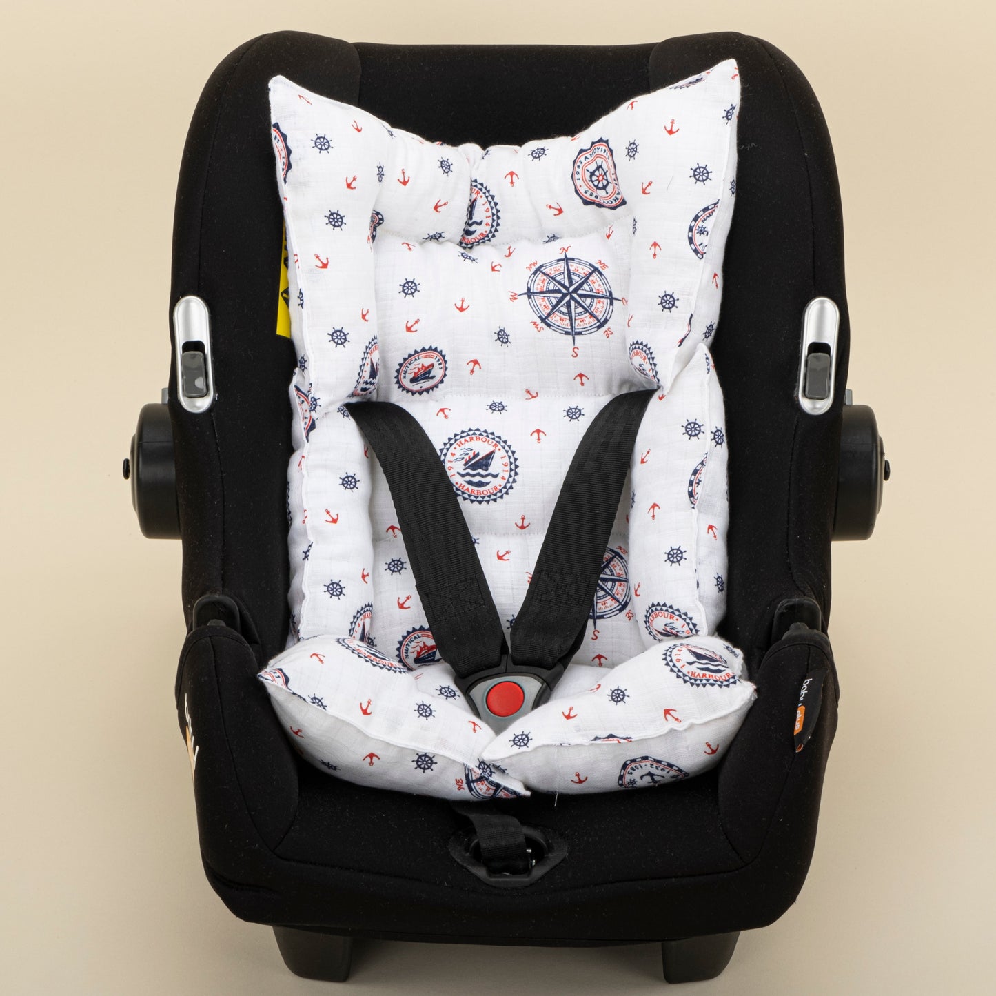 Stroller Cover Set - Double Side - İndigo Muslin - Mavi Gemili