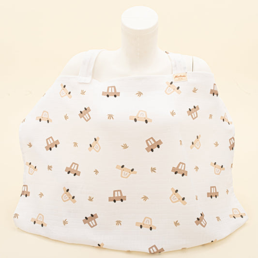 Breastfeeding Bib - Kahverengi Arabalar