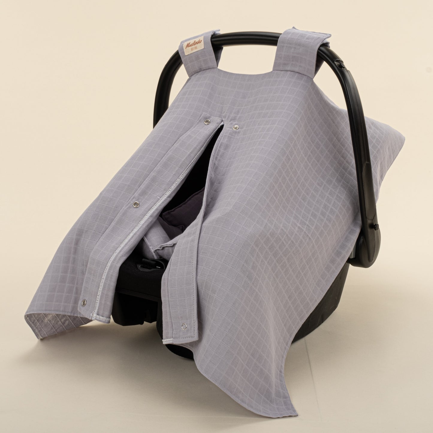 Stroller Cover Set - Single Side - Gri Müslin