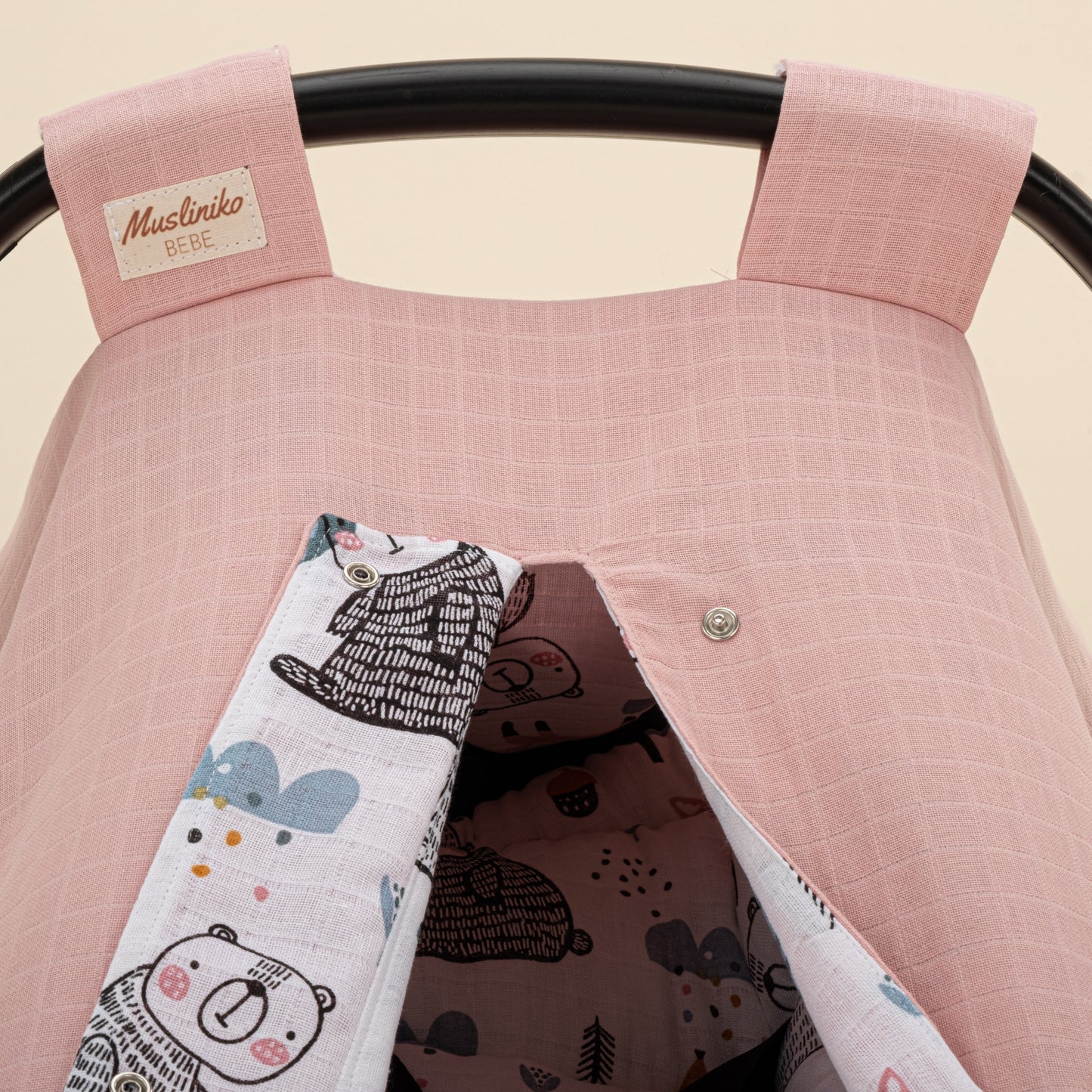 Stroller Cover Set - Double Side - Pudra Muslin - Tilki