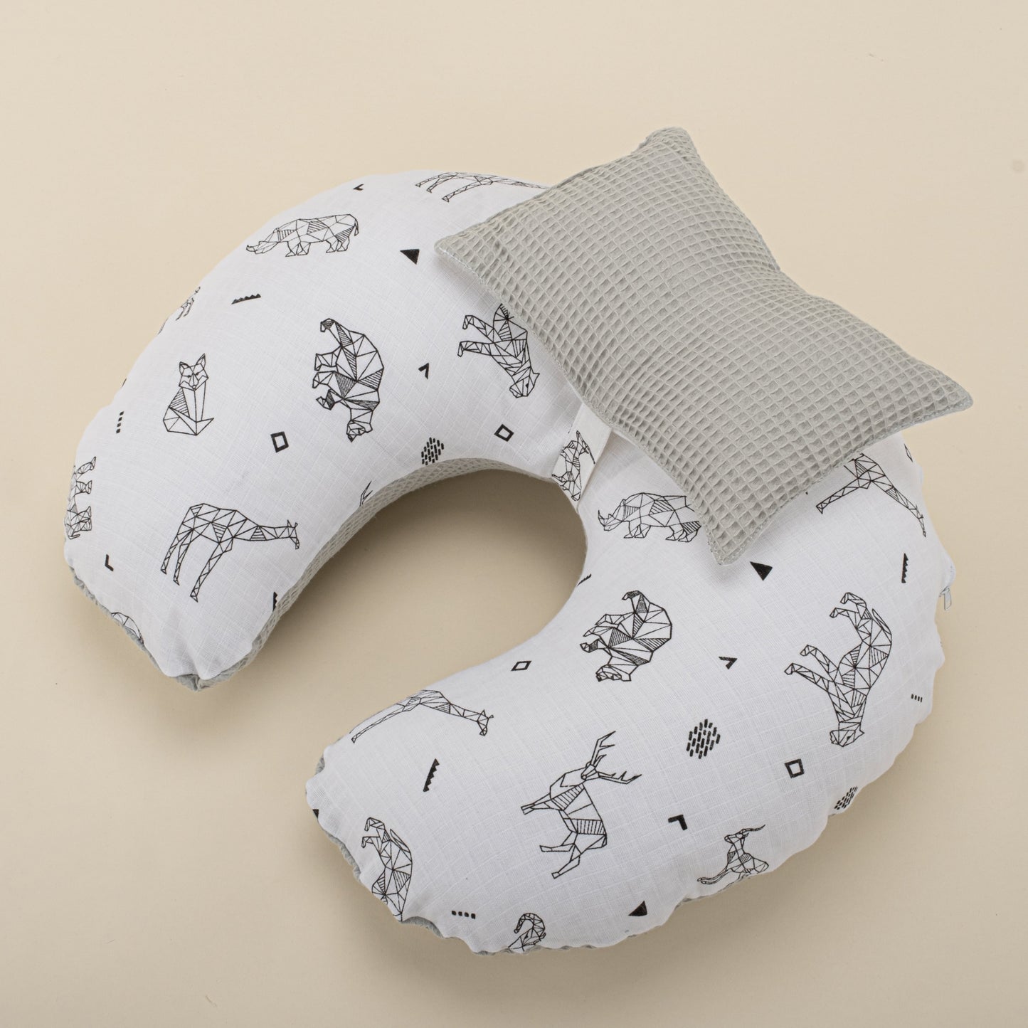 Double Sided Breastfeeding Pillow - Gri Petek - Kaplan