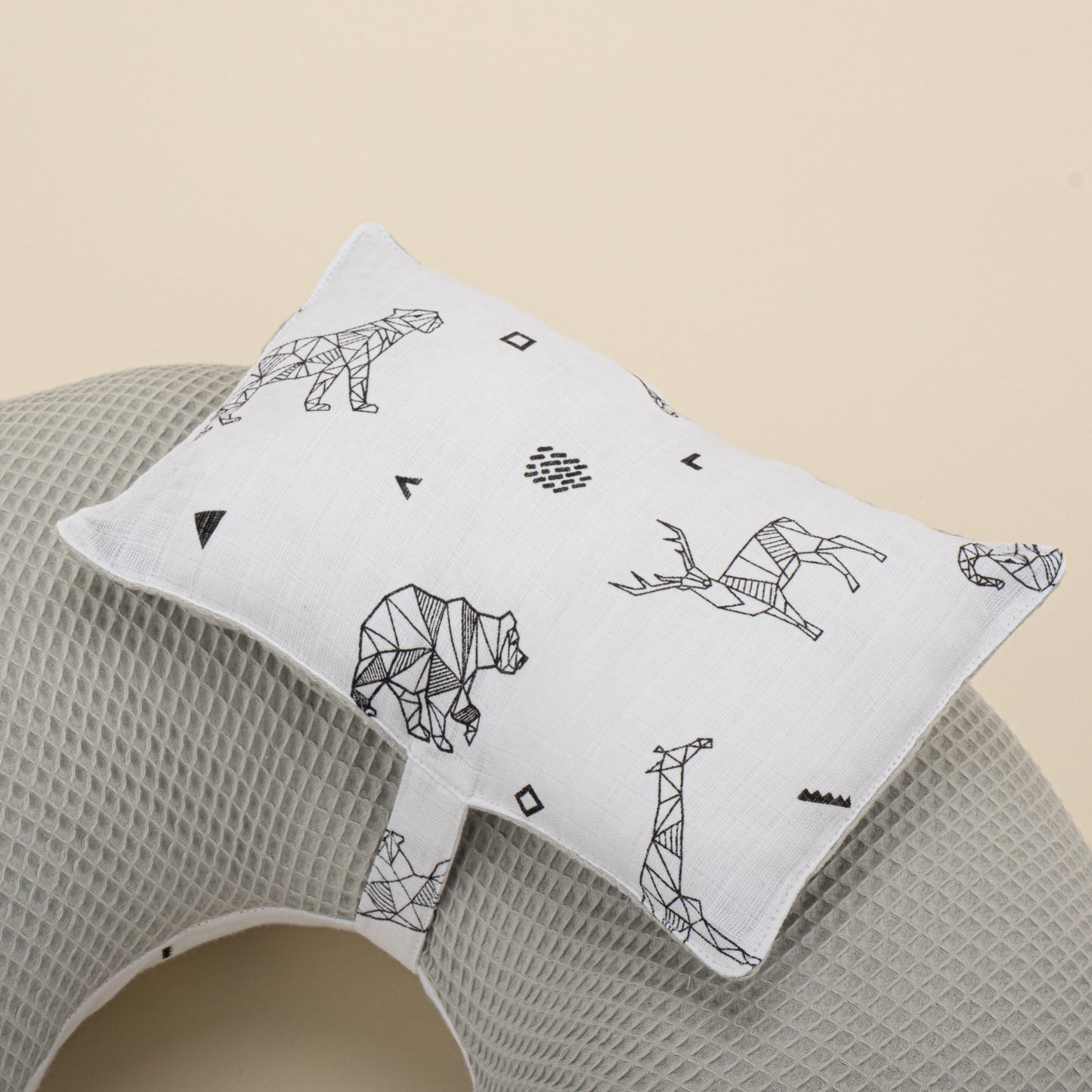 Double Sided Breastfeeding Pillow - Gri Petek - Kaplan