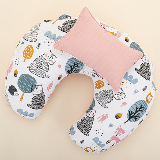 Double Sided Breastfeeding Pillow - Pudra Muslin - Tilki