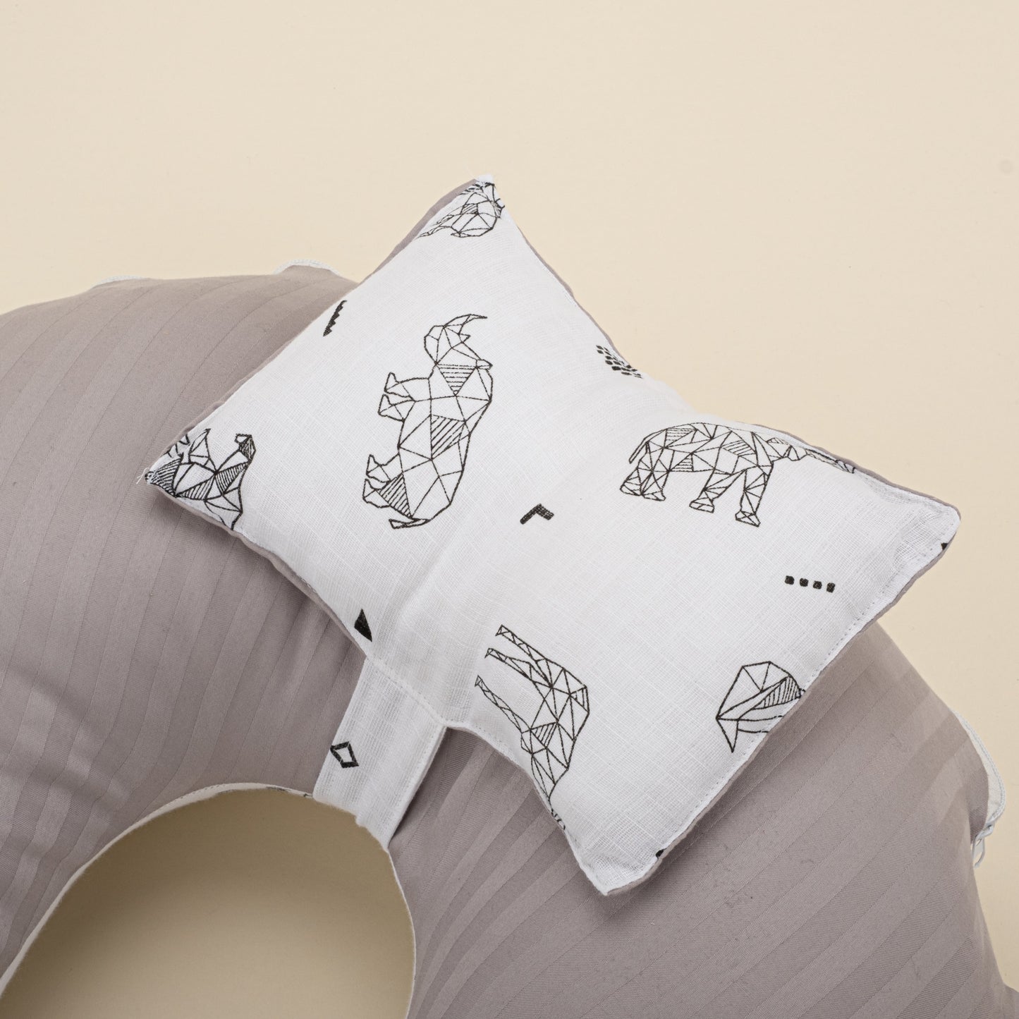 Double Sided Breastfeeding Pillow - Gri Saten - Kaplan