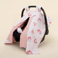 Stroller Cover Set - Double Side - Pudra Muslin - Pembe Gökkuşağı