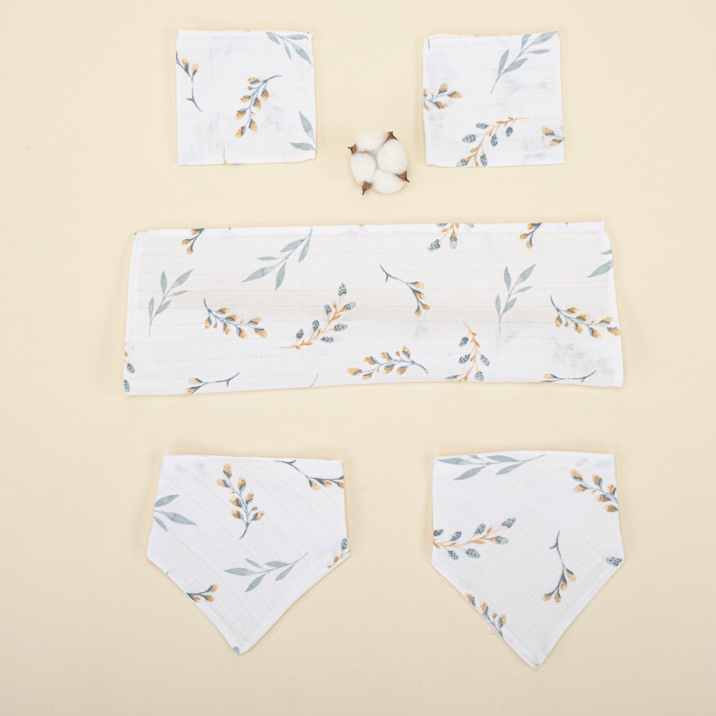 9 Piece - Newborn Sets - Double Sided - Winter - Yeşil Petek - Yapraklar