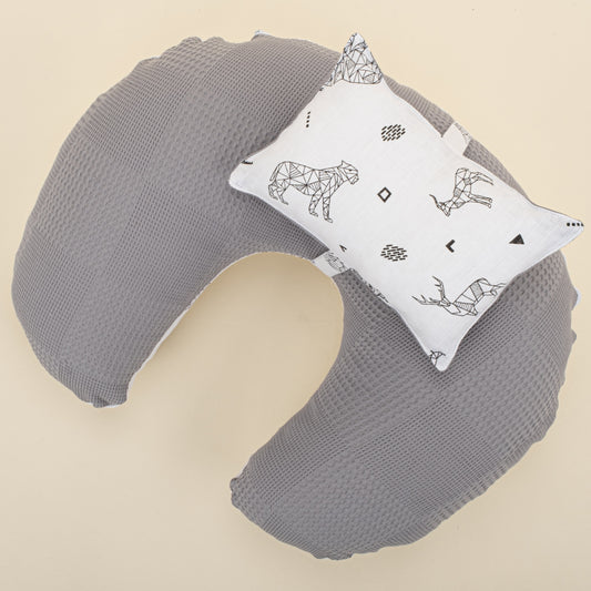 Double Sided Breastfeeding Pillow - Gri Waffle - Kaplan