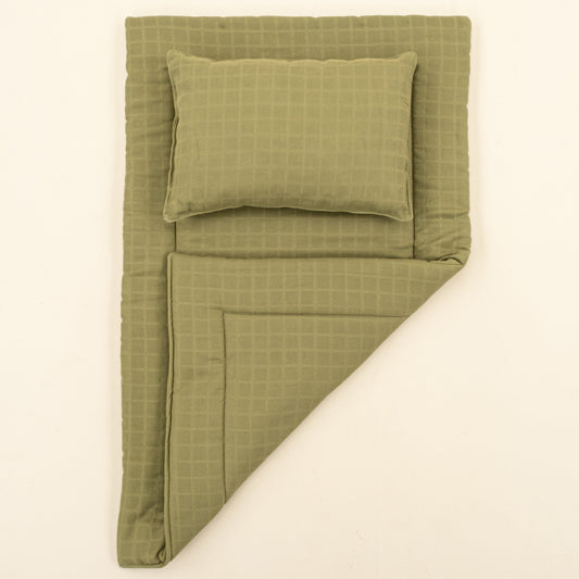 Double Sided Changing Pad and Pillow  - Koyu Fıstık Yeşili Muslin