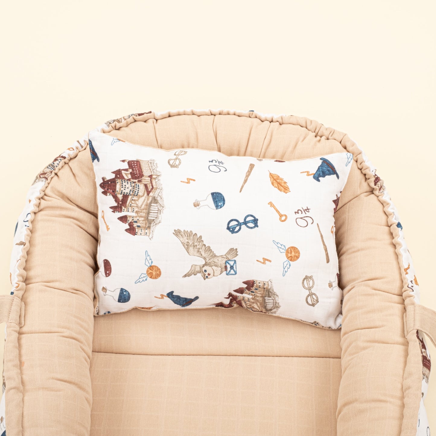 Babynest  and Pillow - Çift Taraflı - Kumsal Beji Muslin - Harry