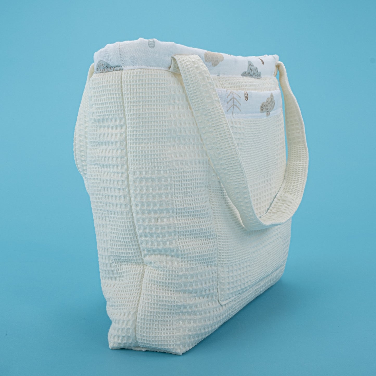 Baby Care Bag - Krem Waffle - Yeşil Gökkuşağı