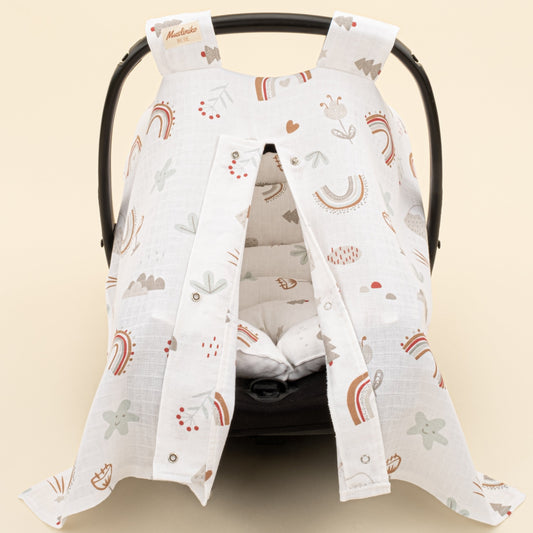 Stroller Cover Set - Single Side - Kahverengi Gökkuşağı