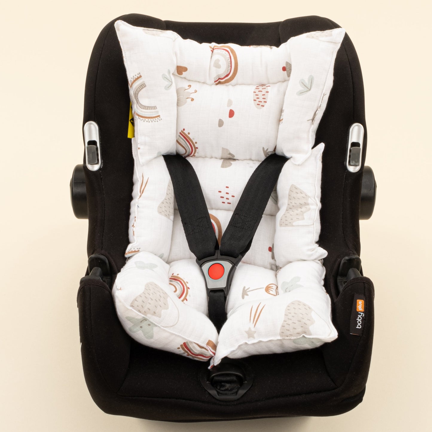 Stroller Cover Set - Double Side - Koyu Kiremit Muslin - Kahverengi Gökkuşağı