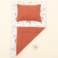 Double Sided Changing Pad and Pillow - Koyu Kiremit Muslin - Kahverengi Gökkuşağı