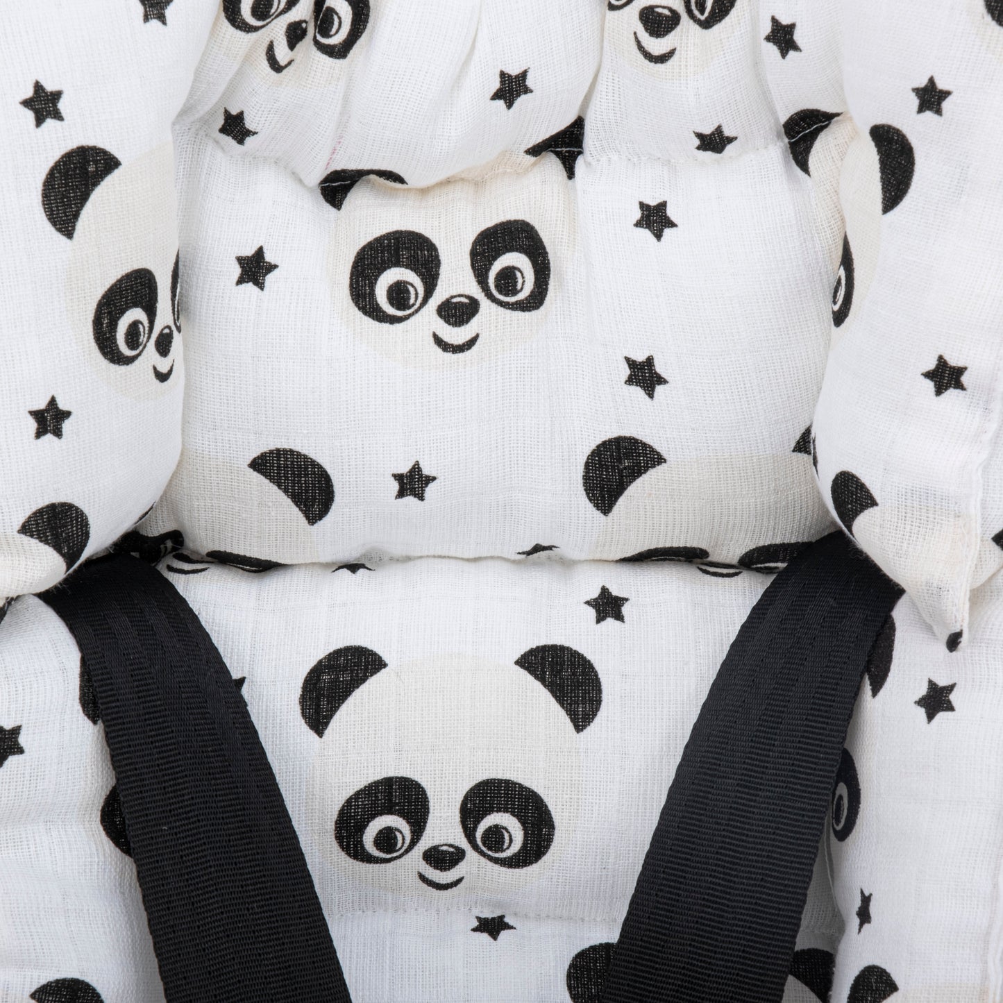 Stroller Cover Set - Double Side  - Krem Örgü - Panda