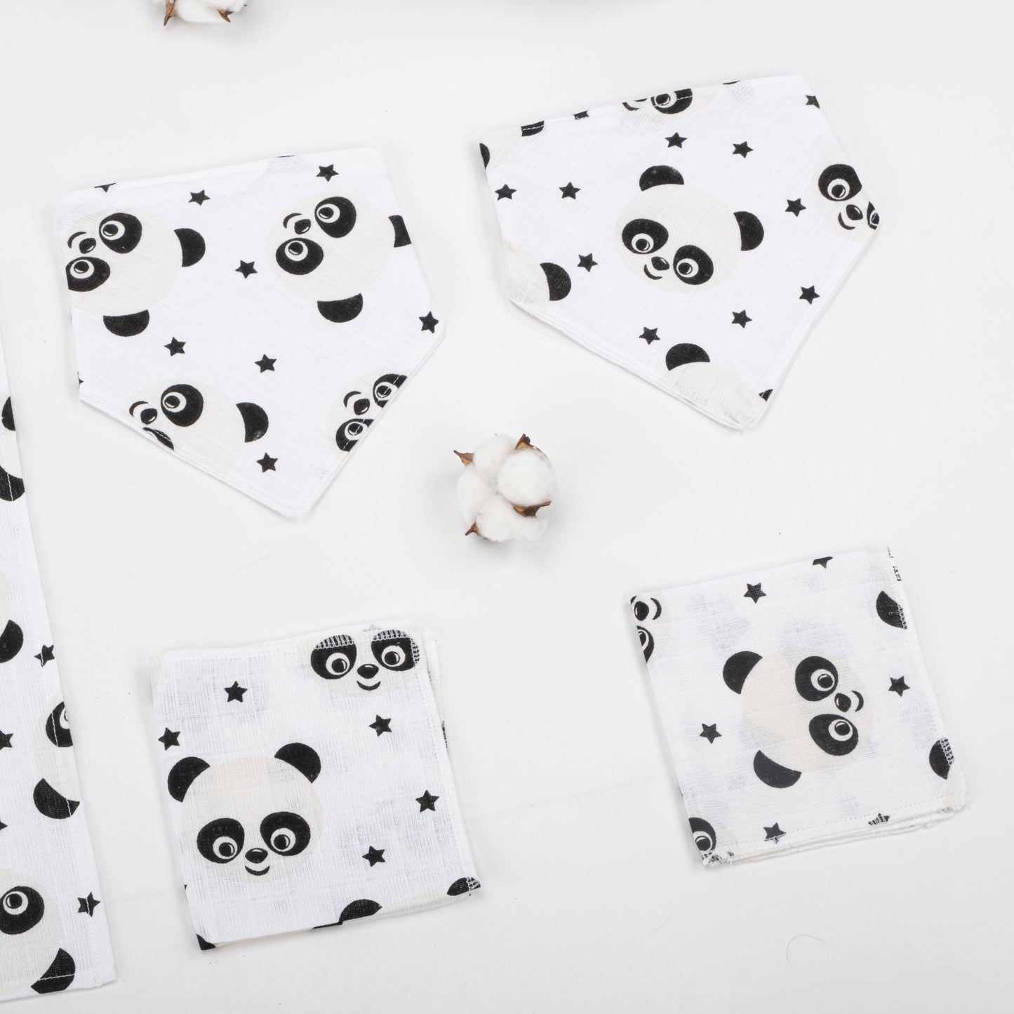 9 Piece - Newborn Sets - Double Sided - Winter - Krem Örgü - Panda