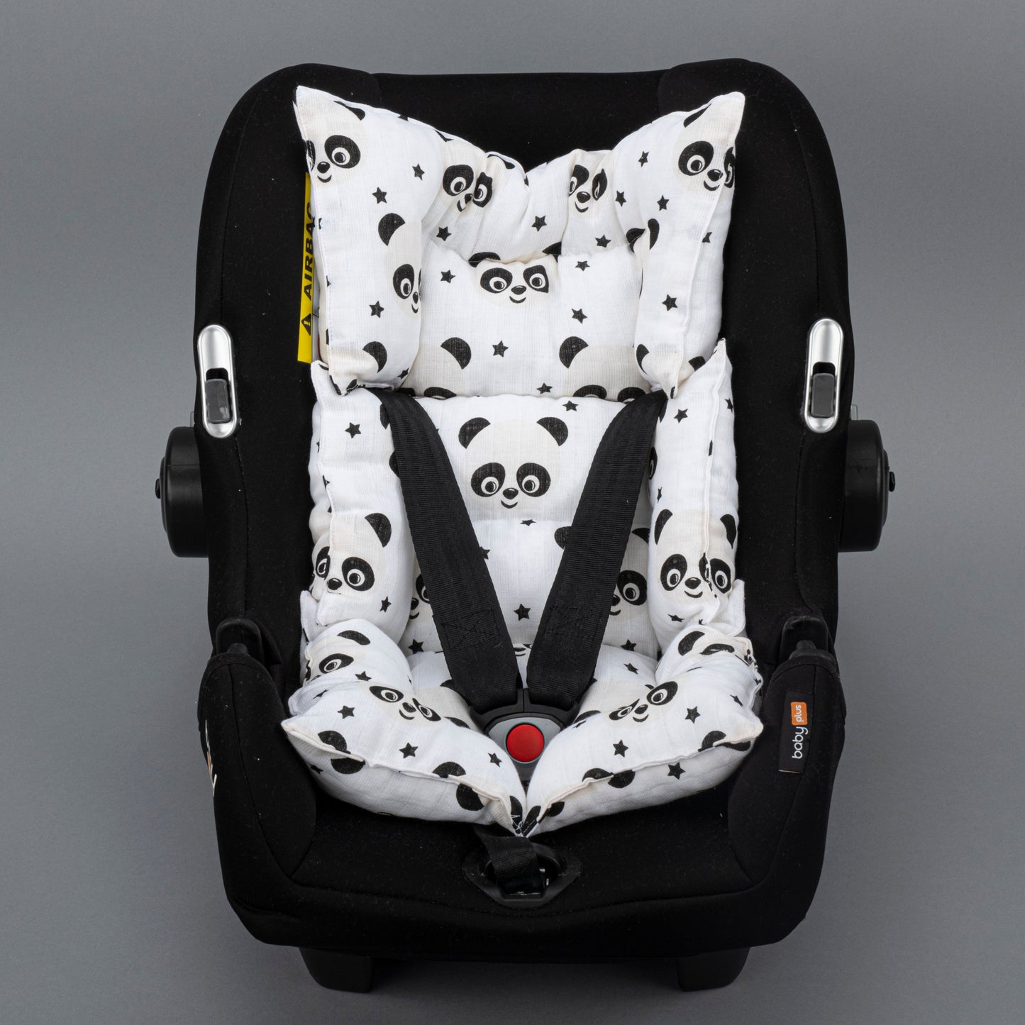 Stroller Cover Set - Double Side  - Krem Muslin - Panda