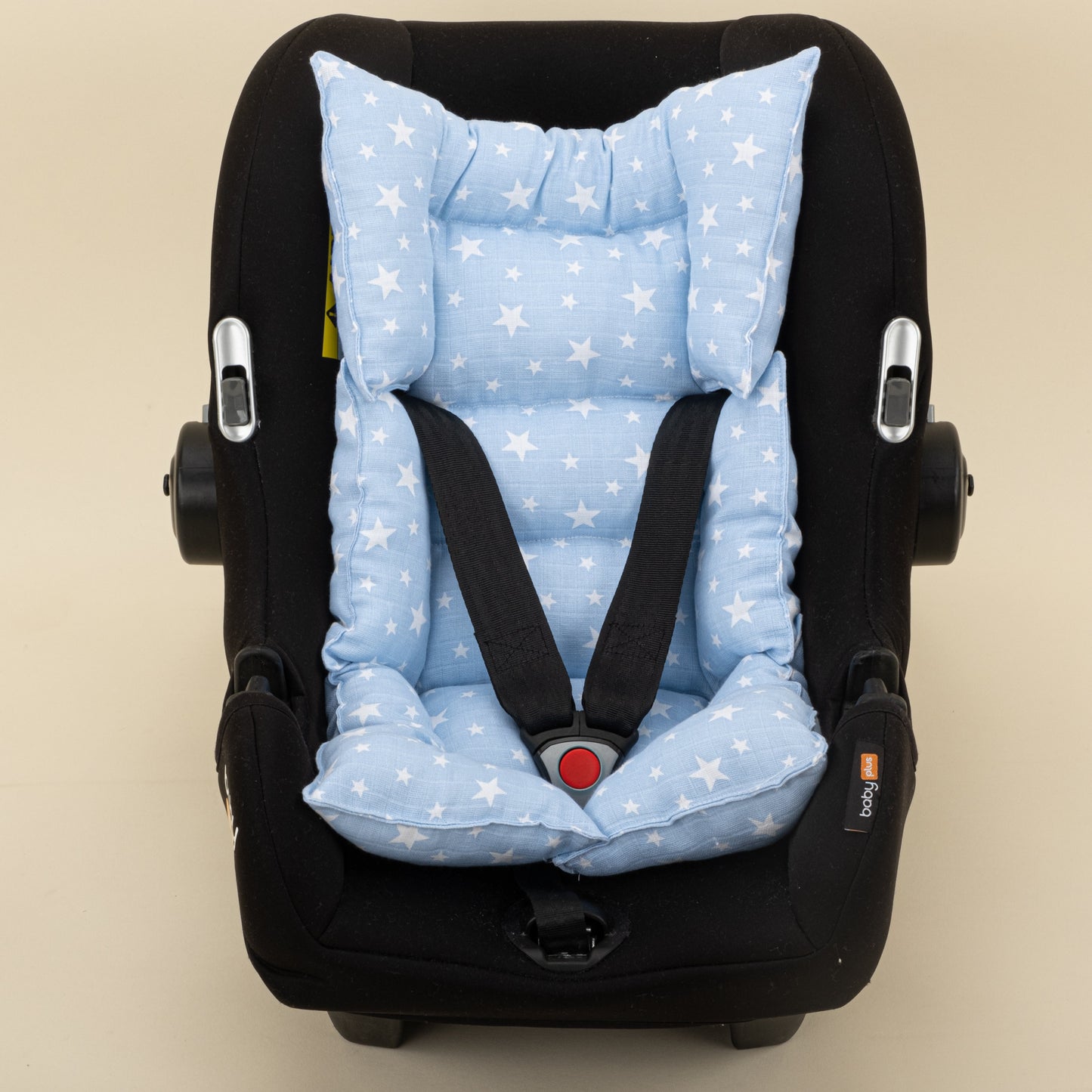 Stroller Cover Set - Double Side - Beyaz Muslin - Mavi Minik Yıldızlar