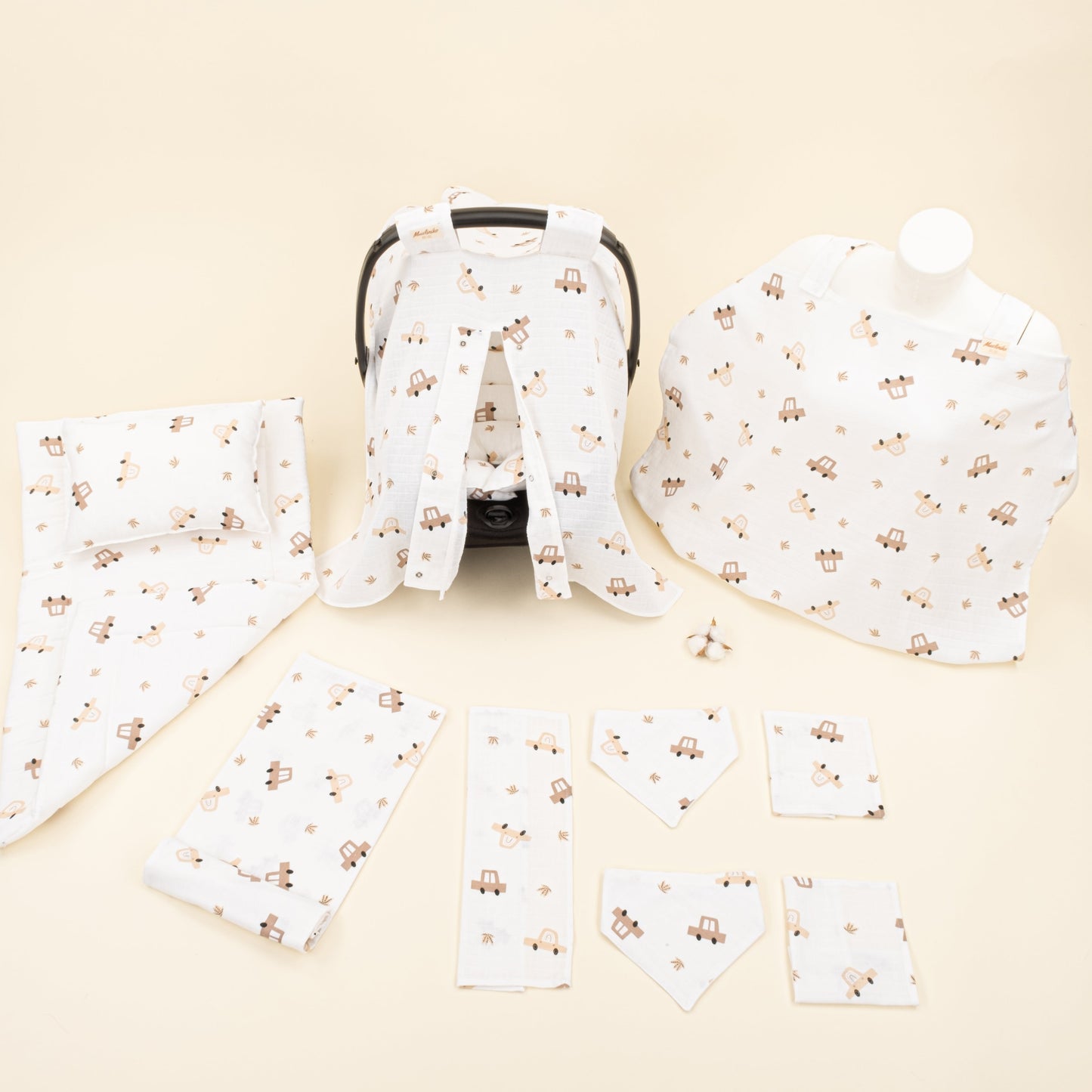 11 Piece - Newborn Sets - Summery - Kahverengi Arabalar