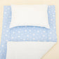 Double Sided Changing Pad and Pillow - Krem Muslin - Mavi Minik Yıldızlar