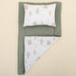 Double Sided Changing Pad and Pillow - Koyu Yeşil Örgü - Yeşil Gökkuşağı