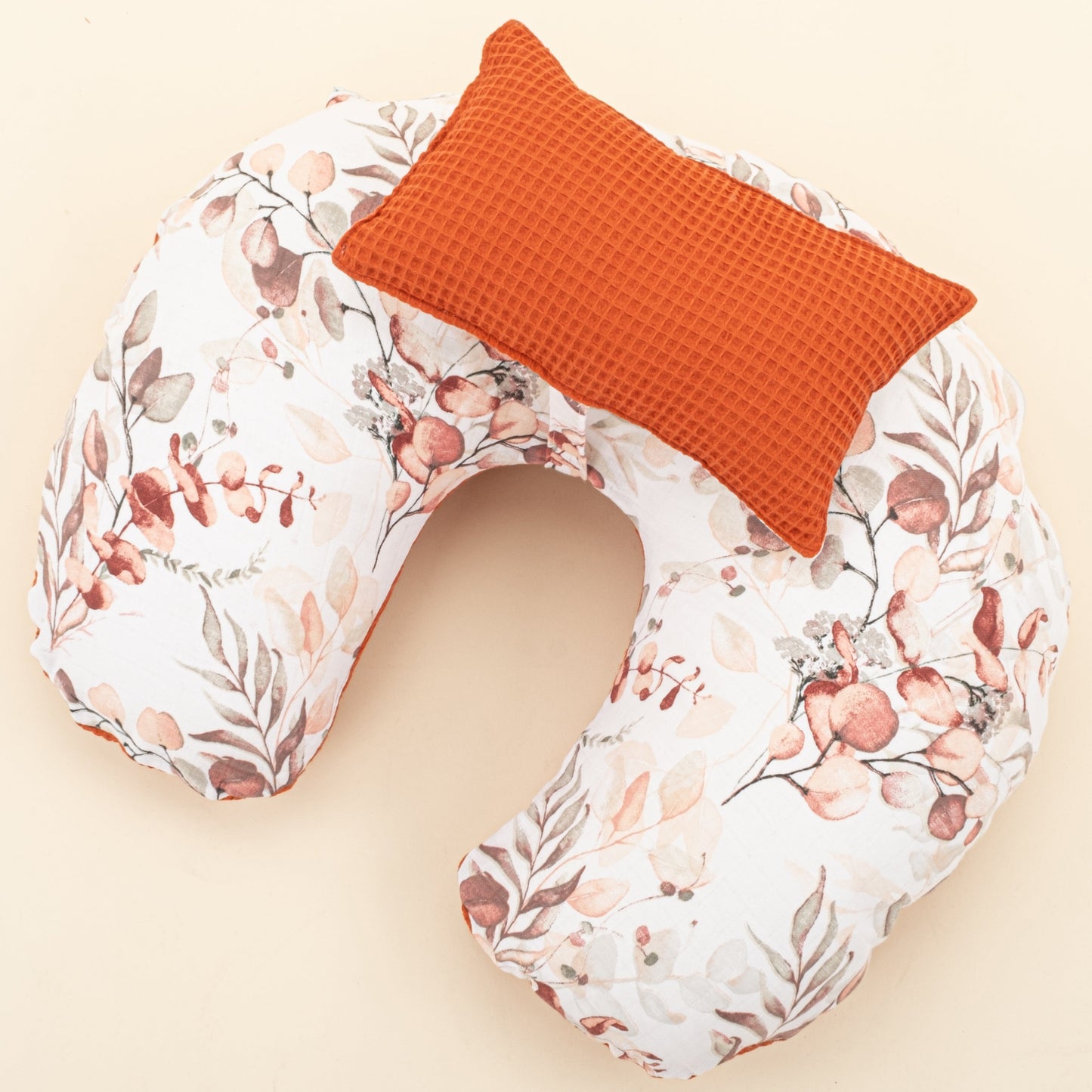 Double Sided Breastfeeding Pillow - Kiremit Petek - Sonbahar Yaprakları