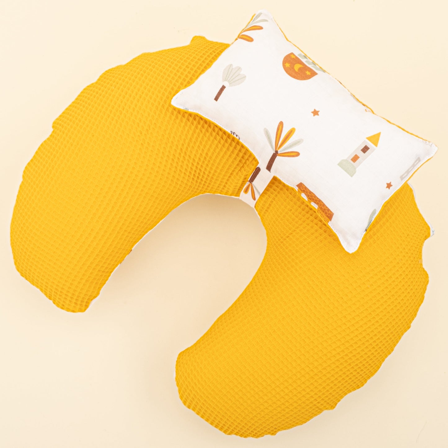 Double Sided Breastfeeding Pillow - Hardal Petek - Sarı Ev