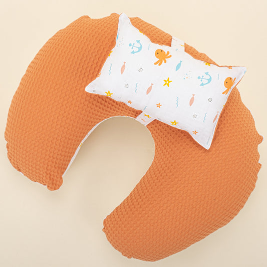 Double Sided Breastfeeding Pillow - Turuncu Petek - Ahtapot