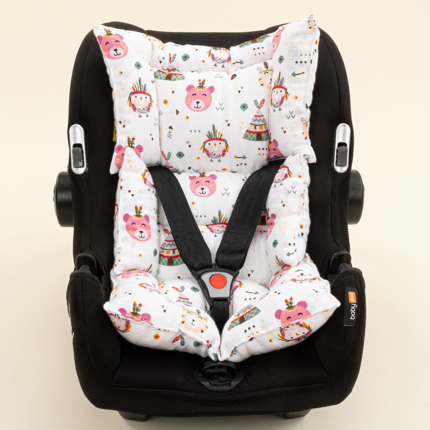 Stroller Cover Set - Double Side - Pembe Petek - Pembe Ayıcıklar