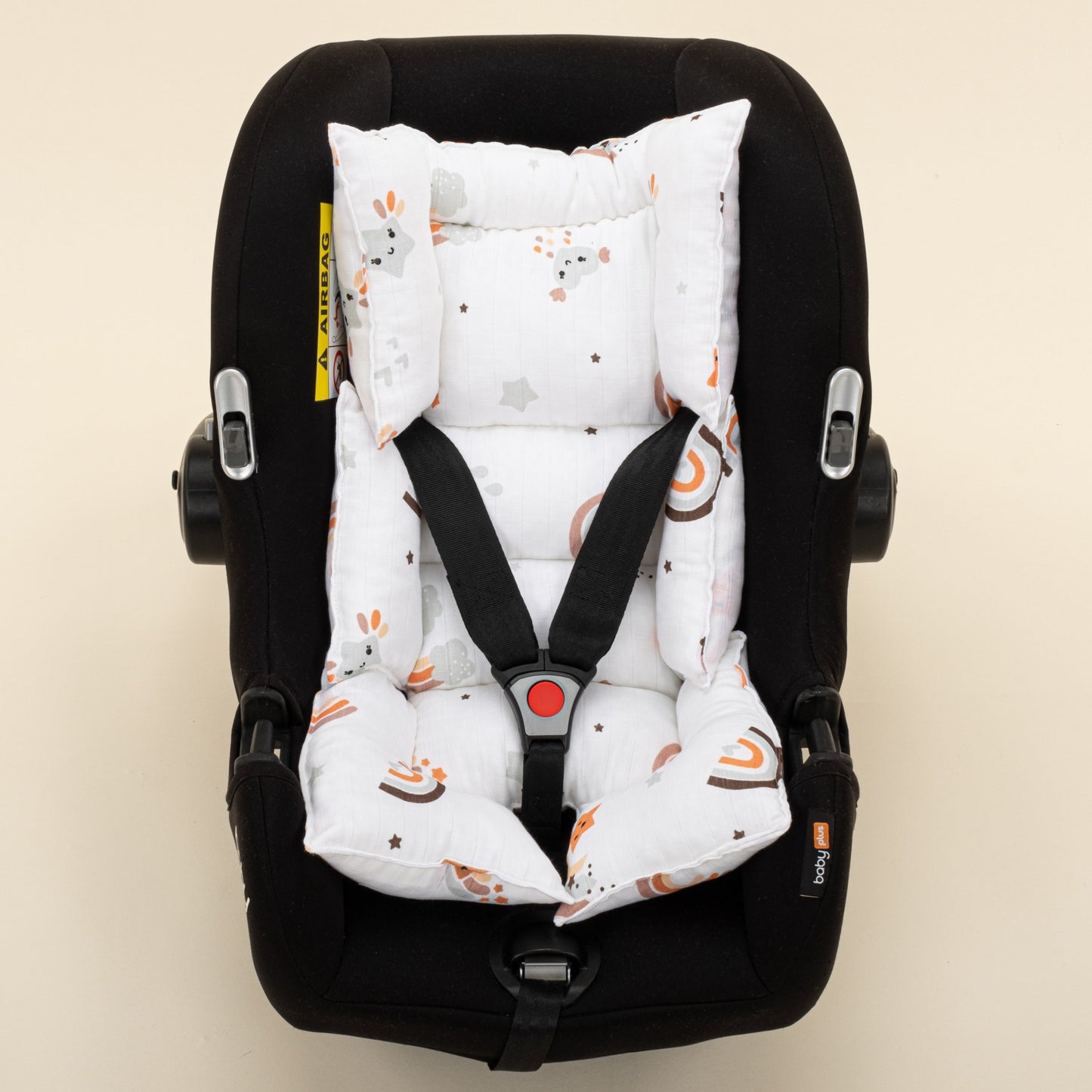 Stroller Cover Set - Double Side - Kiremit Muslin - Turuncu Gökkuşağı