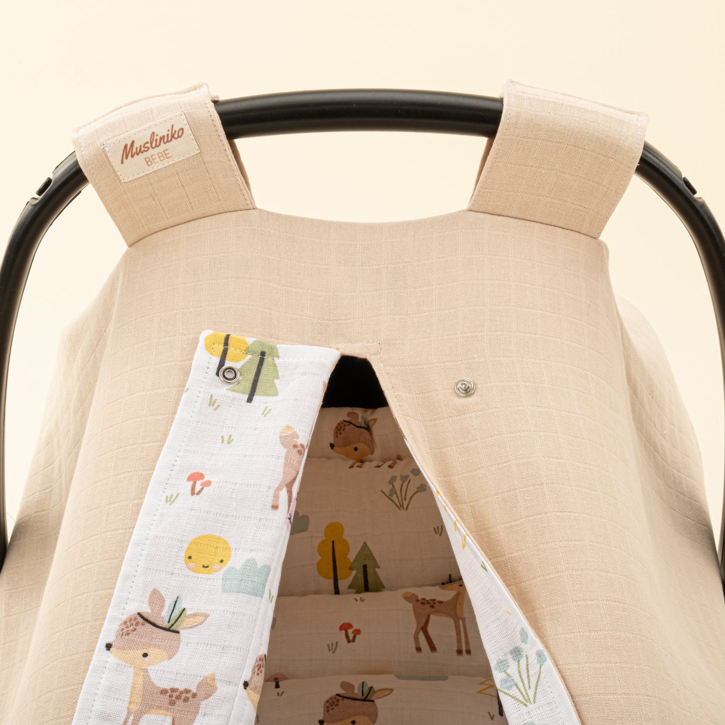 Stroller Cover Set - Double Side - Kumsal Beji Muslin - Ceylan