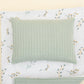 Double Sided Changing Pad and Pillow - Mint Örgü - Yapraklar