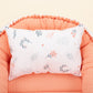 Babynest and Pillow - Çift Taraflı - Somon Petek - Yeşil Çiçekler