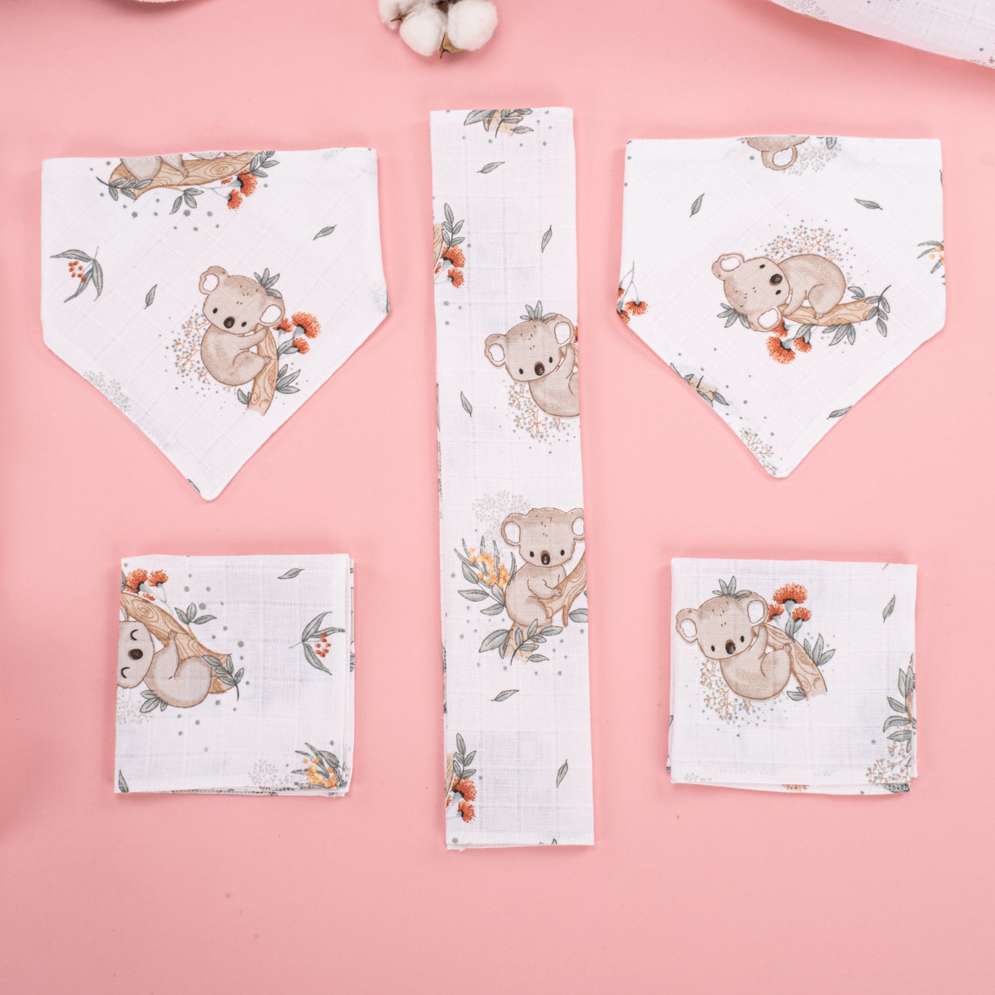 9 Piece - Newborn Sets - Double Sided - Winter - Krem Örgü - Koala