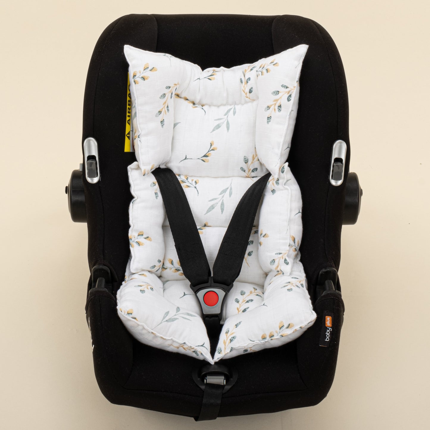 Stroller Cover Set - Double Side - Açık Yeşil Muslin - Yapraklar