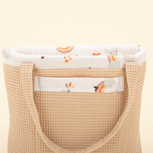 Baby Care Bag - Bej Petek - Turuncu Gökkuşağı