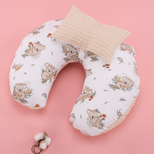 Double Sided Breastfeeding Pillow - Krem Örgü - Koala