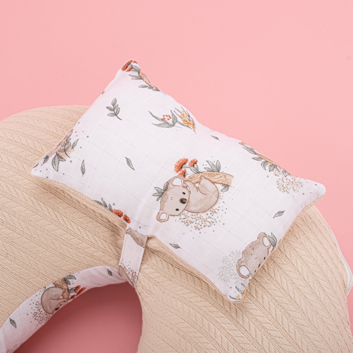 Double Sided Breastfeeding Pillow - Krem Örgü - Koala